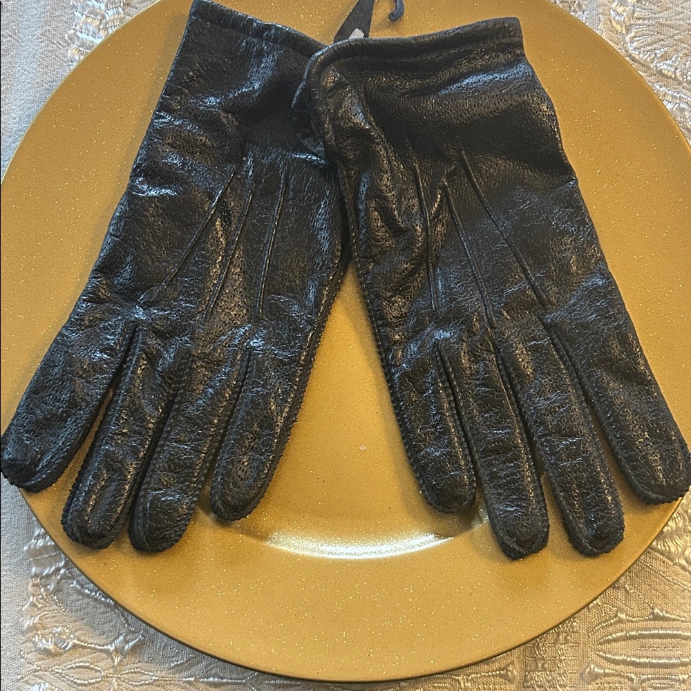 Sophisticated Black Leather Men's Dress Gloves Size Large; NWT and Never Worn!